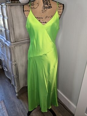 river island olive green dress NWT River Island Linen Blend Cold Shoulder Button Down Olive Green Dress Size 4